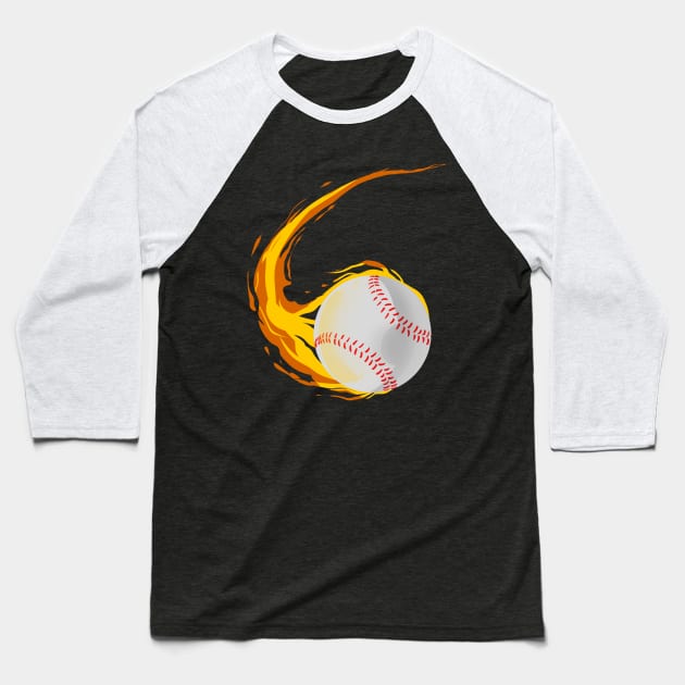 Burning Baseball Softball Baseball T-Shirt by SinBle